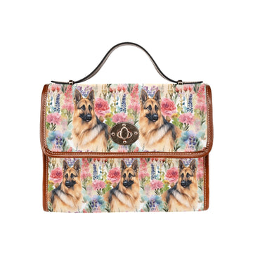 Botanical Beauty German Shepherd Satchel Bag Purse One Size 360x