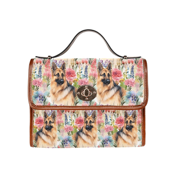 botanical beauty german shepherd satchel bag purse one size grande