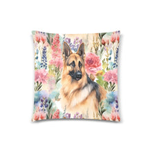 Load image into Gallery viewer, Botanical Beauty German Shepherd Throw Pillow Covers - 2 Patterns-Cushion Cover-German Shepherd, Home Decor, Pillows-2
