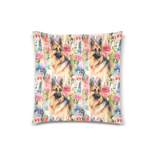 Load image into Gallery viewer, Botanical Beauty German Shepherd Throw Pillow Covers - 2 Patterns-Cushion Cover-German Shepherd, Home Decor, Pillows-4