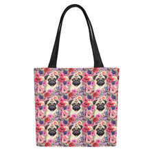 Load image into Gallery viewer, Botanical Beauty Pug Large Canvas Tote Bags - Set of 2-Accessories-Accessories, Bags, Pug-6