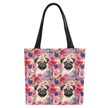 Load image into Gallery viewer, Botanical Beauty Pug Large Canvas Tote Bags - Set of 2-Accessories-Accessories, Bags, Pug-7