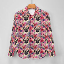 Load image into Gallery viewer, Botanical Beauty Pug Women&#39;s Shirt - 2 Designs-Apparel-Apparel, Pug, Shirt-3