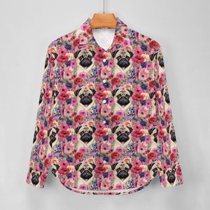 Botanical Beauty Pug Women's Shirt - 2 Designs-Apparel-Apparel, Pug, Shirt-3