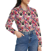 Botanical Beauty Pug Women's Shirt - 2 Designs-Apparel-Apparel, Pug, Shirt-5