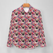 Botanical Beauty Pug Women's Shirt - 2 Designs-Apparel-Apparel, Pug, Shirt-7