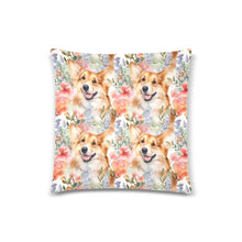 Load image into Gallery viewer, Botanical Bliss Pembroke Welsh Corgis Throw Pillow Covers-Cushion Cover-Corgi, Home Decor, Pillows-One Size-2