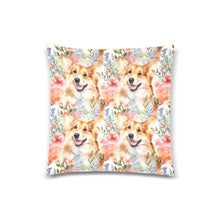Load image into Gallery viewer, Botanical Bliss Pembroke Welsh Corgis Throw Pillow Covers-Cushion Cover-Corgi, Home Decor, Pillows-One Size-1