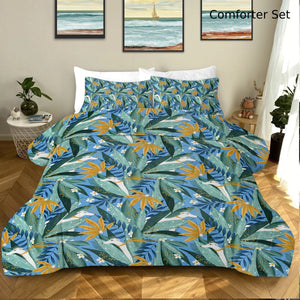 Botanical Elegance Whippet Greyhounds Bedding Set - Comforter or Duvet Cover-Bedding-Bedding, Greyhound, Home Decor, Whippet-Sky Blue-Comforter (with filling) + 2 Pillowcases-Twin-5