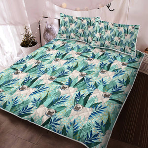 Botanical Pug Bliss Quilted Blanket or Bedding Set - 5 Colors-Bedding-Bedding, Blankets, Home Decor, Pug-11