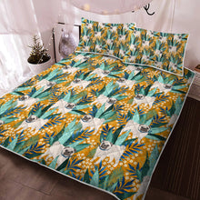 Load image into Gallery viewer, Botanical Pug Bliss Quilted Blanket or Bedding Set - 5 Colors-Bedding-Bedding, Blankets, Home Decor, Pug-Deep Mustard-Only Quilt-Twin-5