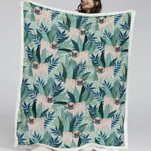 Load image into Gallery viewer, Botanical Pug Bliss Soft Warm Fleece Blanket - 5 Colors-Blanket-Bedding, Blankets, Home Decor, Pug-14