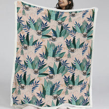 Load image into Gallery viewer, Botanical Pug Bliss Soft Warm Fleece Blanket - 5 Colors-Blanket-Bedding, Blankets, Home Decor, Pug-16