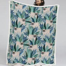 Load image into Gallery viewer, Botanical Pug Bliss Soft Warm Fleece Blanket - 5 Colors-Blanket-Bedding, Blankets, Home Decor, Pug-18