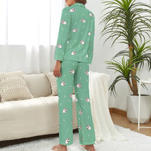 Load image into Gallery viewer, Bounding Bull Terrier Joy Pajamas Set for Women-S-MediumAquaMarine-19