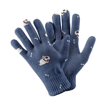 Load image into Gallery viewer, Bounding Bull Terrier Joy Touch Screen Gloves-Accessories-Accessories,Dog Dad Gifts,Dog Mom Gifts,Gloves-Navy-3