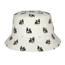 Load image into Gallery viewer, Bow Tie Boston Terrier Love Bucket Hat-Hats &amp; Caps-Accessories,Boston Terrier,Dog Dad Gifts,Dog Mom Gifts,Hats-Ivory White-One Size-9