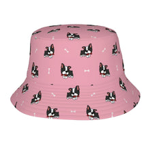 Load image into Gallery viewer, Bow Tie Boston Terrier Love Bucket Hat-Hats &amp; Caps-Accessories,Boston Terrier,Dog Dad Gifts,Dog Mom Gifts,Hats-Light Pink-One Size-17
