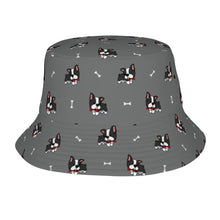 Load image into Gallery viewer, Bow Tie Boston Terrier Love Bucket Hat-Hats &amp; Caps-Accessories,Boston Terrier,Dog Dad Gifts,Dog Mom Gifts,Hats-Parisian Gray-One Size-41