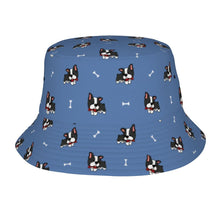 Load image into Gallery viewer, Bow Tie Boston Terrier Love Bucket Hat-Hats &amp; Caps-Accessories,Boston Terrier,Dog Dad Gifts,Dog Mom Gifts,Hats-Slate Blue-One Size-1