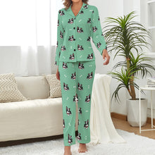 Load image into Gallery viewer, Bow Tie Boston Terrier Love Pajamas Set for Women-18