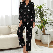 Load image into Gallery viewer, Bow Tie Boston Terrier Love Pajamas Set for Women-Midnight Black-XS-9