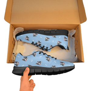 Bow Tie Boston Terrier Love Women's Breathable Sneakers-22