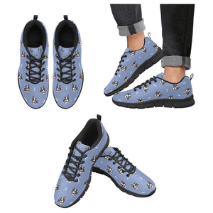 Bow Tie Boston Terrier Love Women's Breathable Sneakers-CornflowerBlue-US13-24