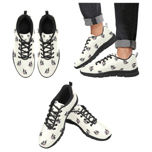 Bow Tie Boston Terrier Love Women's Breathable Sneakers-Ivory-US13-1