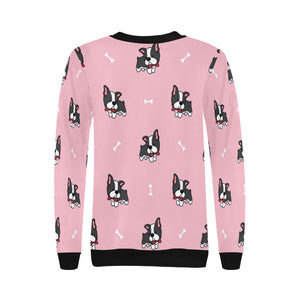 Bow Tie Boston Terrier Love Women's Sweatshirt-Apparel-Apparel, Boston Terrier, Sweatshirt-2