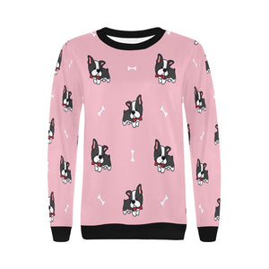 Bow Tie Boston Terrier Love Women's Sweatshirt-Apparel-Apparel, Boston Terrier, Sweatshirt-3