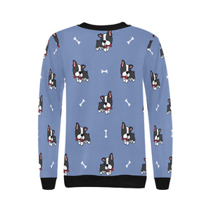 Bow Tie Boston Terrier Love Women's Sweatshirt-Apparel-Apparel, Boston Terrier, Sweatshirt-7