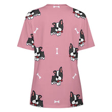 Load image into Gallery viewer, Bow Tie Boston Terriers All Over Print Women&#39;s Cotton T-Shirt - 4 Colors-Apparel-Apparel, Boston Terrier, Shirt, T Shirt-10