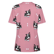 Bow Tie Boston Terriers All Over Print Women's Cotton T-Shirt - 4 Colors-Apparel-Apparel, Boston Terrier, Shirt, T Shirt-10