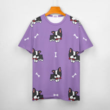 Load image into Gallery viewer, Bow Tie Boston Terriers All Over Print Women&#39;s Cotton T-Shirt - 4 Colors-Apparel-Apparel, Boston Terrier, Shirt, T Shirt-11