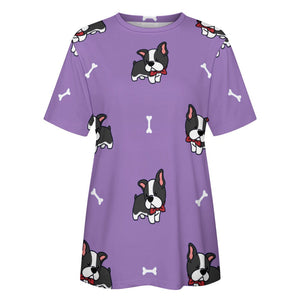 Bow Tie Boston Terriers All Over Print Women's Cotton T-Shirt - 4 Colors-Apparel-Apparel, Boston Terrier, Shirt, T Shirt-12