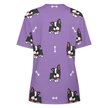 Load image into Gallery viewer, Bow Tie Boston Terriers All Over Print Women&#39;s Cotton T-Shirt - 4 Colors-Apparel-Apparel, Boston Terrier, Shirt, T Shirt-13