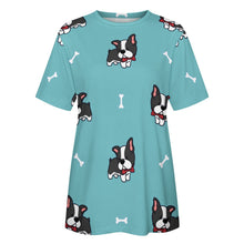 Load image into Gallery viewer, Bow Tie Boston Terriers All Over Print Women&#39;s Cotton T-Shirt - 4 Colors-Apparel-Apparel, Boston Terrier, Shirt, T Shirt-14