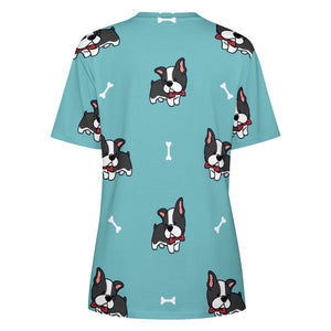 Bow Tie Boston Terriers All Over Print Women's Cotton T-Shirt - 4 Colors-Apparel-Apparel, Boston Terrier, Shirt, T Shirt-15