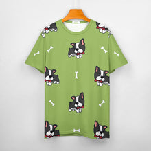 Load image into Gallery viewer, Bow Tie Boston Terriers All Over Print Women&#39;s Cotton T-Shirt - 4 Colors-Apparel-Apparel, Boston Terrier, Shirt, T Shirt-5