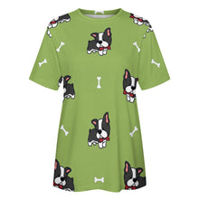 Load image into Gallery viewer, Bow Tie Boston Terriers All Over Print Women&#39;s Cotton T-Shirt - 4 Colors-Apparel-Apparel, Boston Terrier, Shirt, T Shirt-6