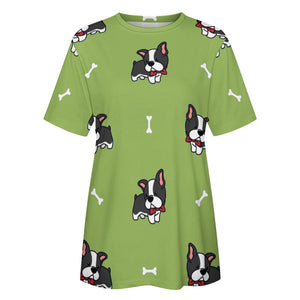 Bow Tie Boston Terriers All Over Print Women's Cotton T-Shirt - 4 Colors-Apparel-Apparel, Boston Terrier, Shirt, T Shirt-6