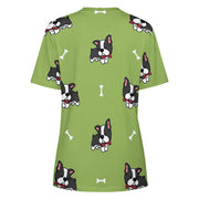 Bow Tie Boston Terriers All Over Print Women's Cotton T-Shirt - 4 Colors-Apparel-Apparel, Boston Terrier, Shirt, T Shirt-7
