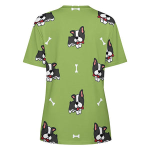 Bow Tie Boston Terriers All Over Print Women's Cotton T-Shirt - 4 Colors-Apparel-Apparel, Boston Terrier, Shirt, T Shirt-7