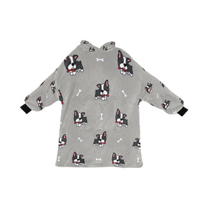 Bow Tie Boston Terriers Blanket Hoodie for Women-Apparel-Apparel, Blankets-DarkGray-ONE SIZE-13