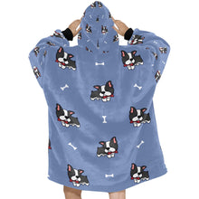 Load image into Gallery viewer, Bow Tie Boston Terriers Blanket Hoodie for Women-Apparel-Apparel, Blankets-8