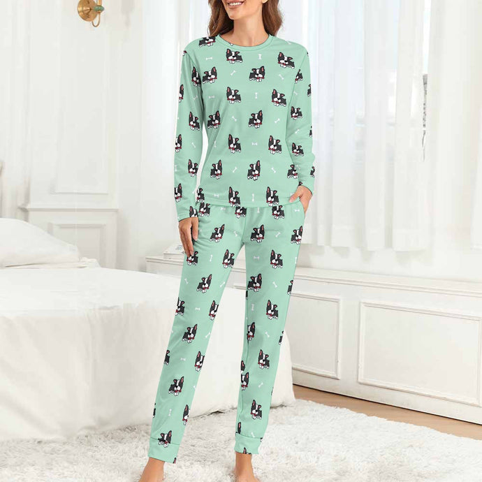 Bow Tie Boston Terriers Women's Soft Pajama Set - 4 Colors-Pajamas-Apparel, Boston Terrier, Pajamas-12