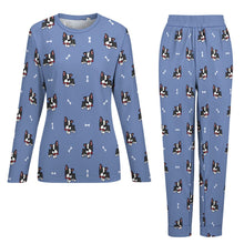 Load image into Gallery viewer, Bow Tie Boston Terriers Women&#39;s Soft Pajama Set - 4 Colors-Pajamas-Apparel, Boston Terrier, Pajamas-18