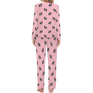 Bow Tie Boston Terriers Women's Soft Pajama Set - 4 Colors-Pajamas-Apparel, Boston Terrier, Pajamas-2
