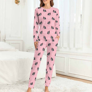 Bow Tie Boston Terriers Women's Soft Pajama Set - 4 Colors-Pajamas-Apparel, Boston Terrier, Pajamas-3